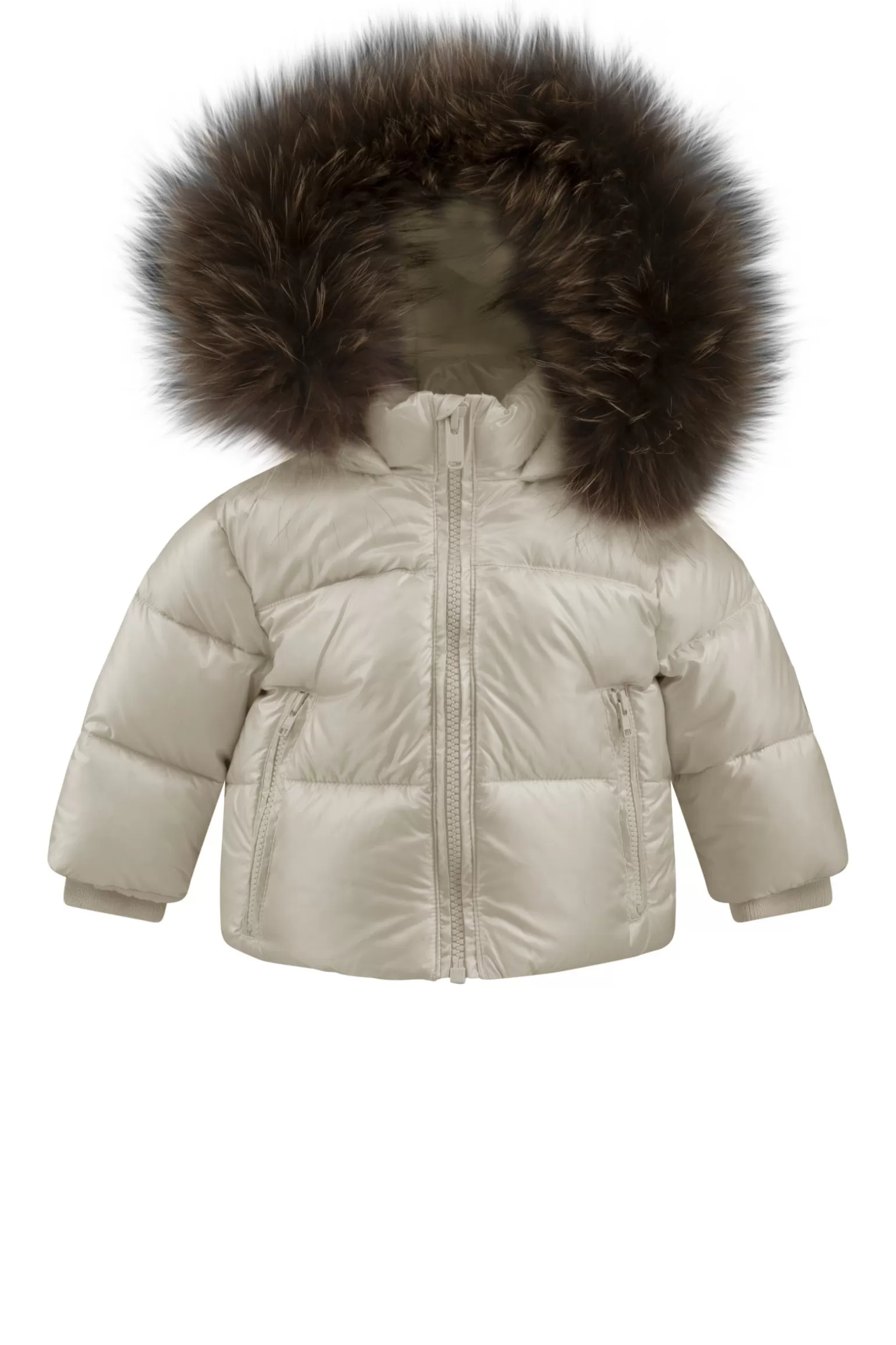 Kids Bomboogie Baby*Baby Down Jacket With A Hood Trimmed With Real Fur