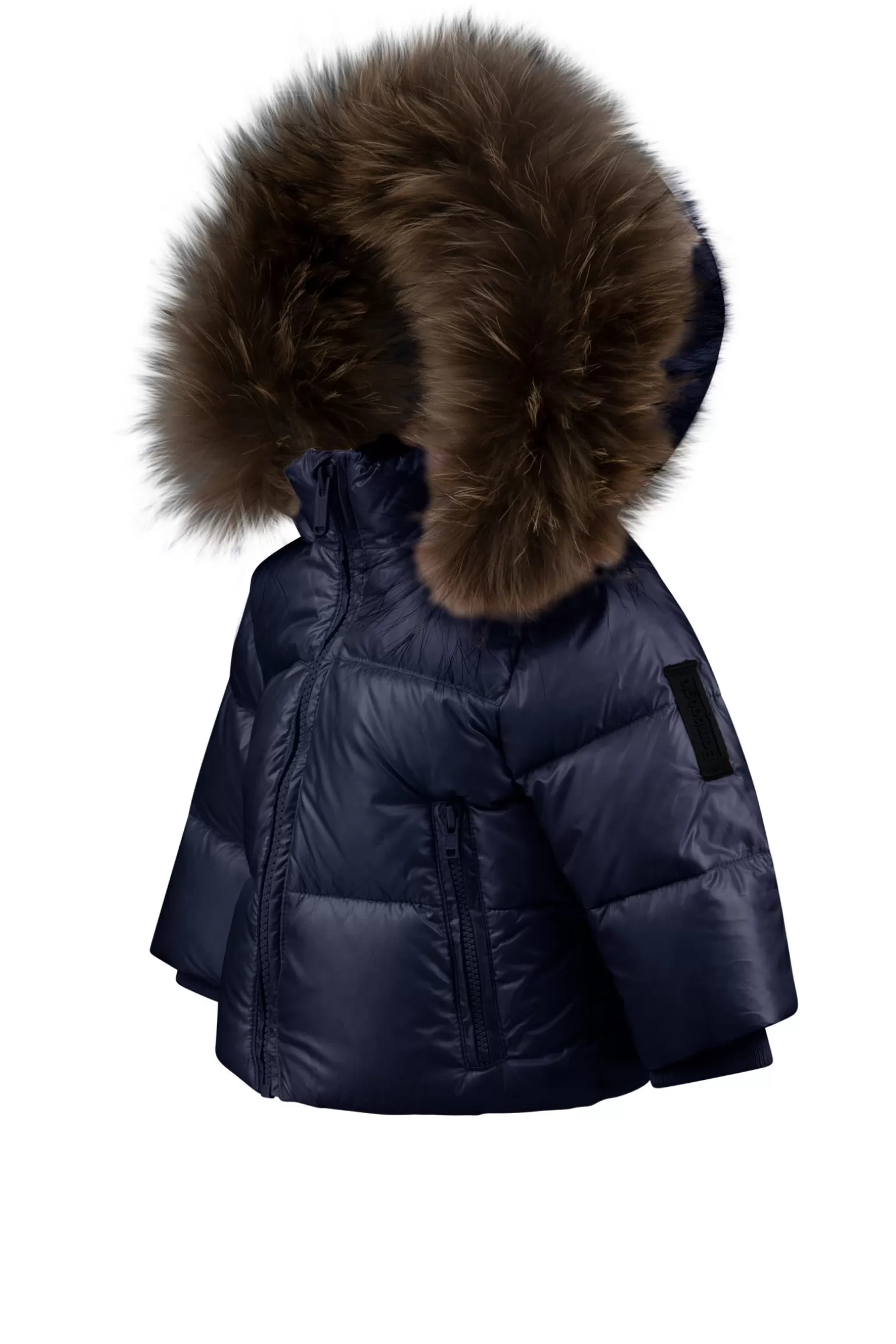 Kids Bomboogie Baby*Baby Down Jacket With A Hood Trimmed With Real Fur