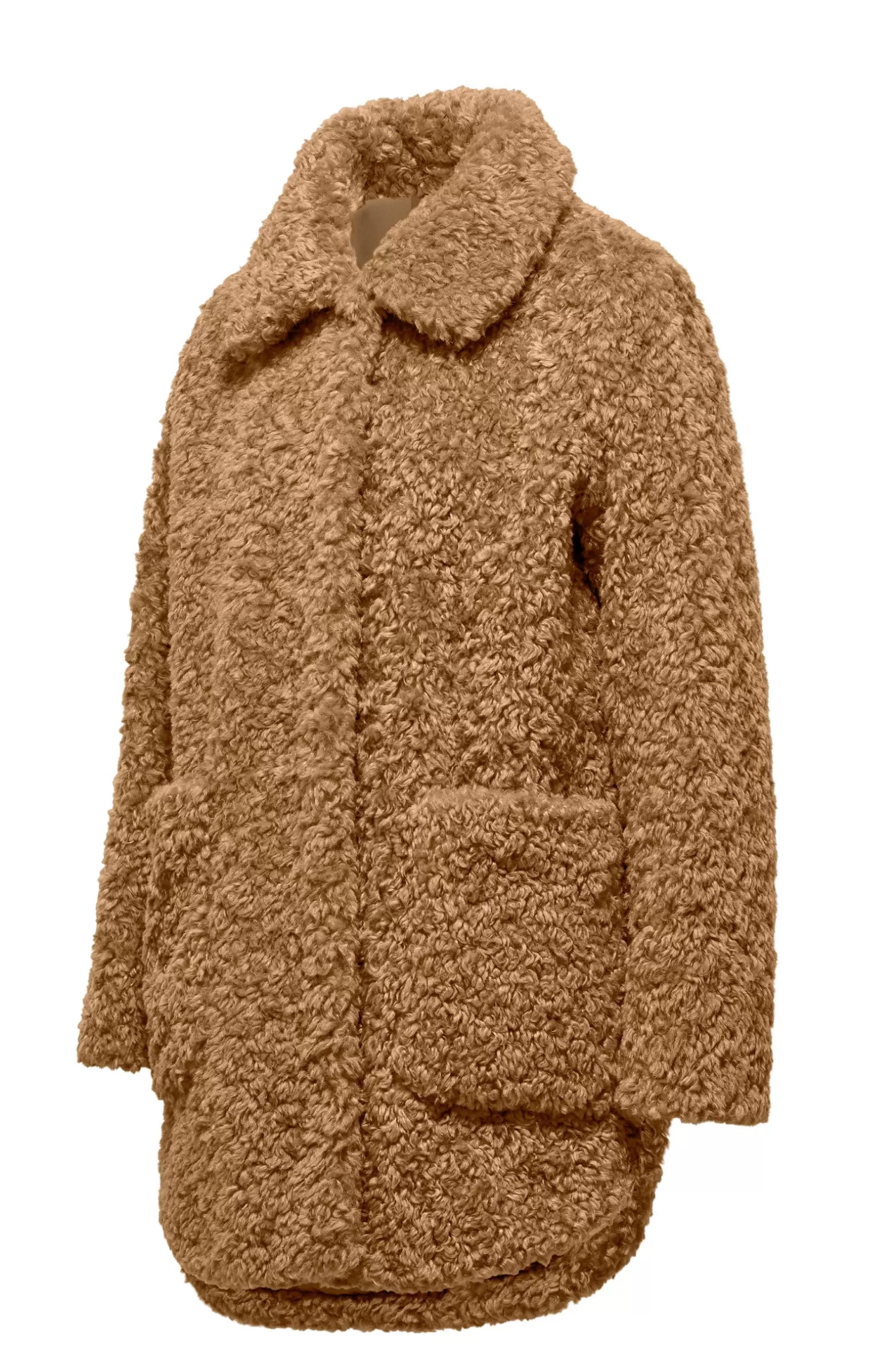 Women Bomboogie Coats*Coat With Curly Effect Sherpa Fleece Collar