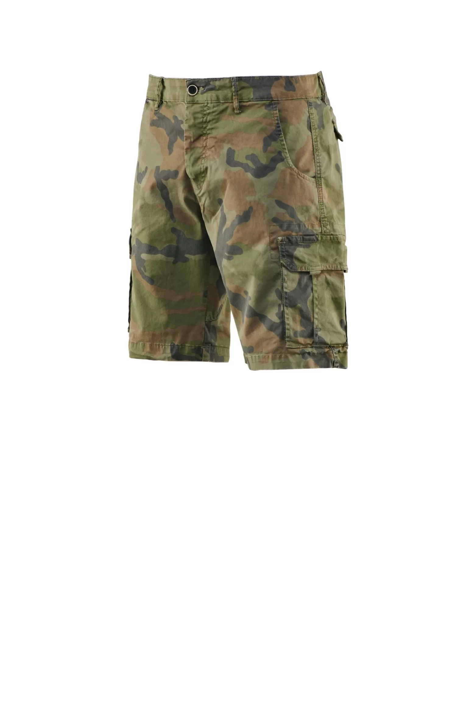 Bomboogie Bermuda & Shorts*Cotton Gabardine Camouflage Patterned Cargo Bermuda Shorts