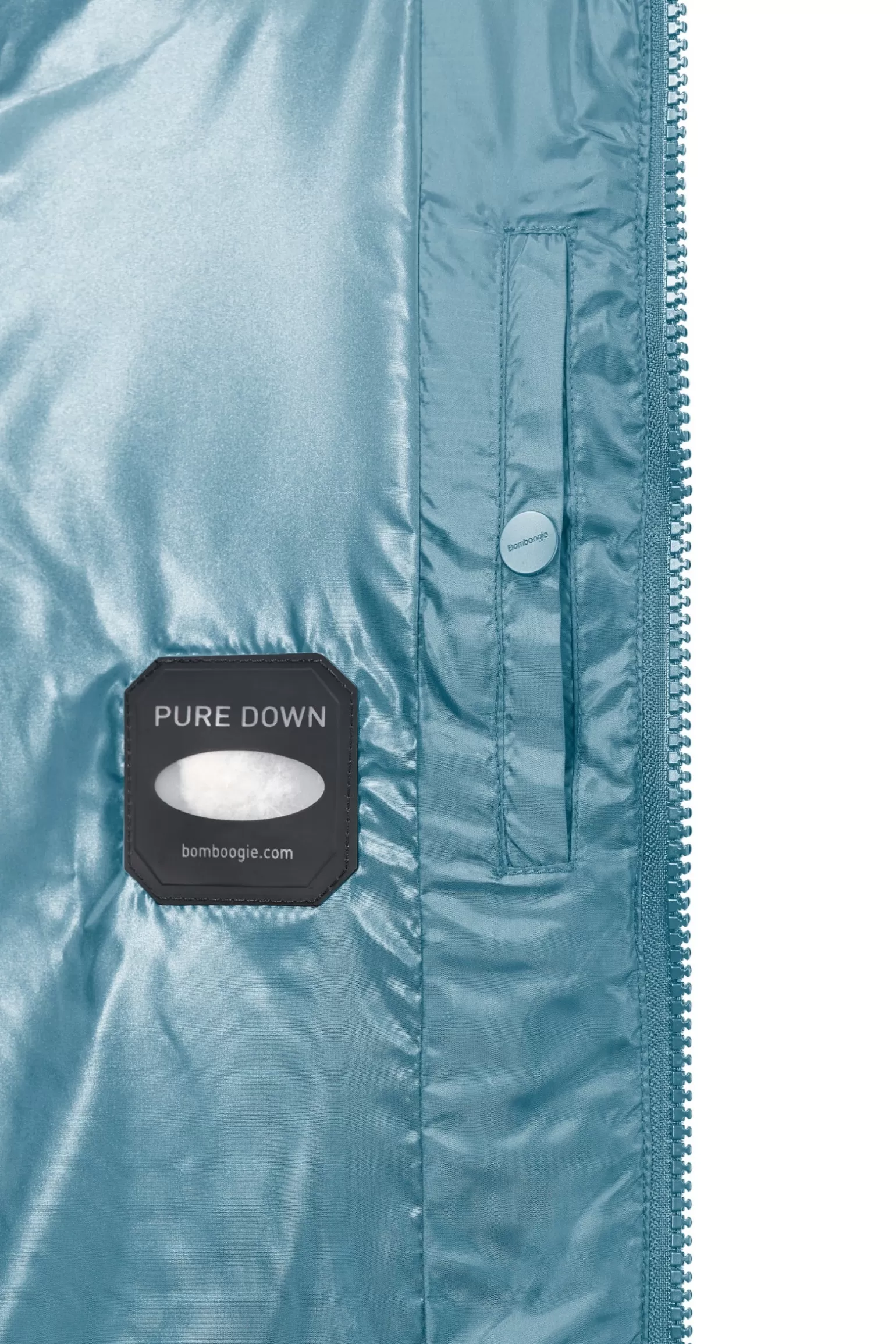 Bomboogie Bomber*Down Padded Bomber Jacket With Hood Featuring Genuine Black Fur Trim