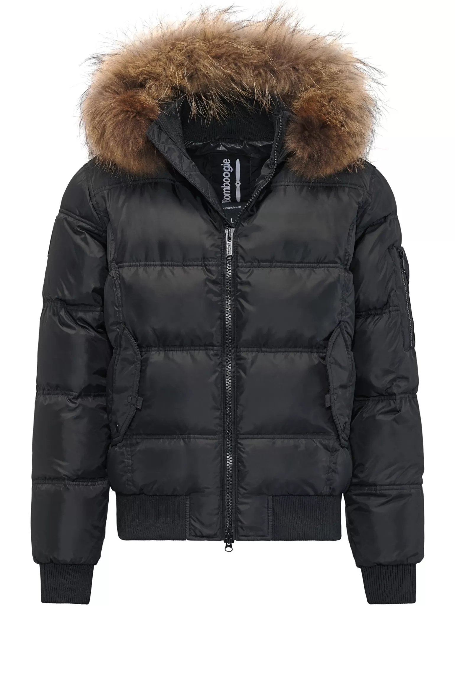 Bomboogie Bomber*Feather Padded Bomber Jacket With Thick Fur Trim