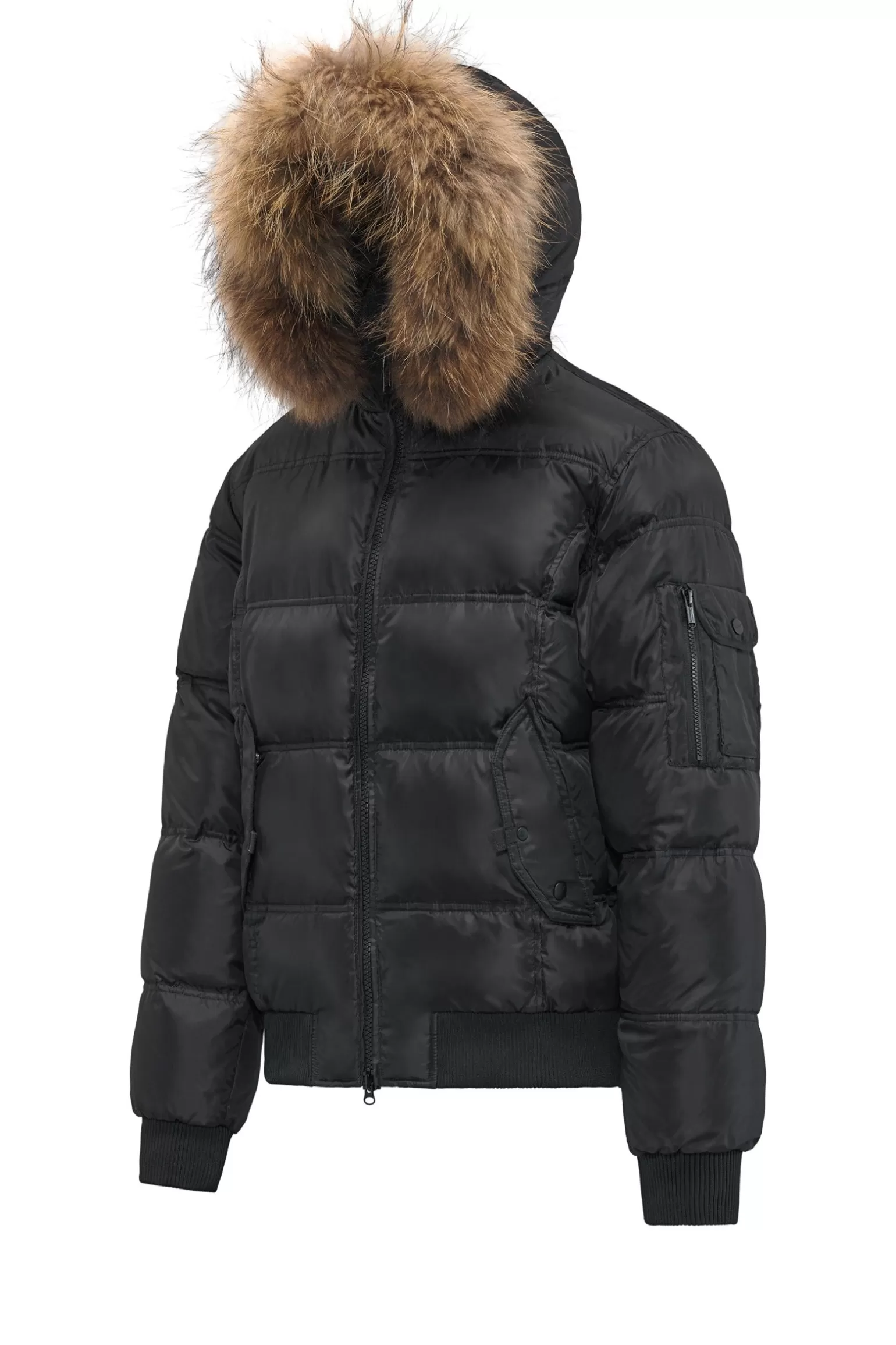 Bomboogie Bomber*Feather Padded Bomber Jacket With Thick Fur Trim