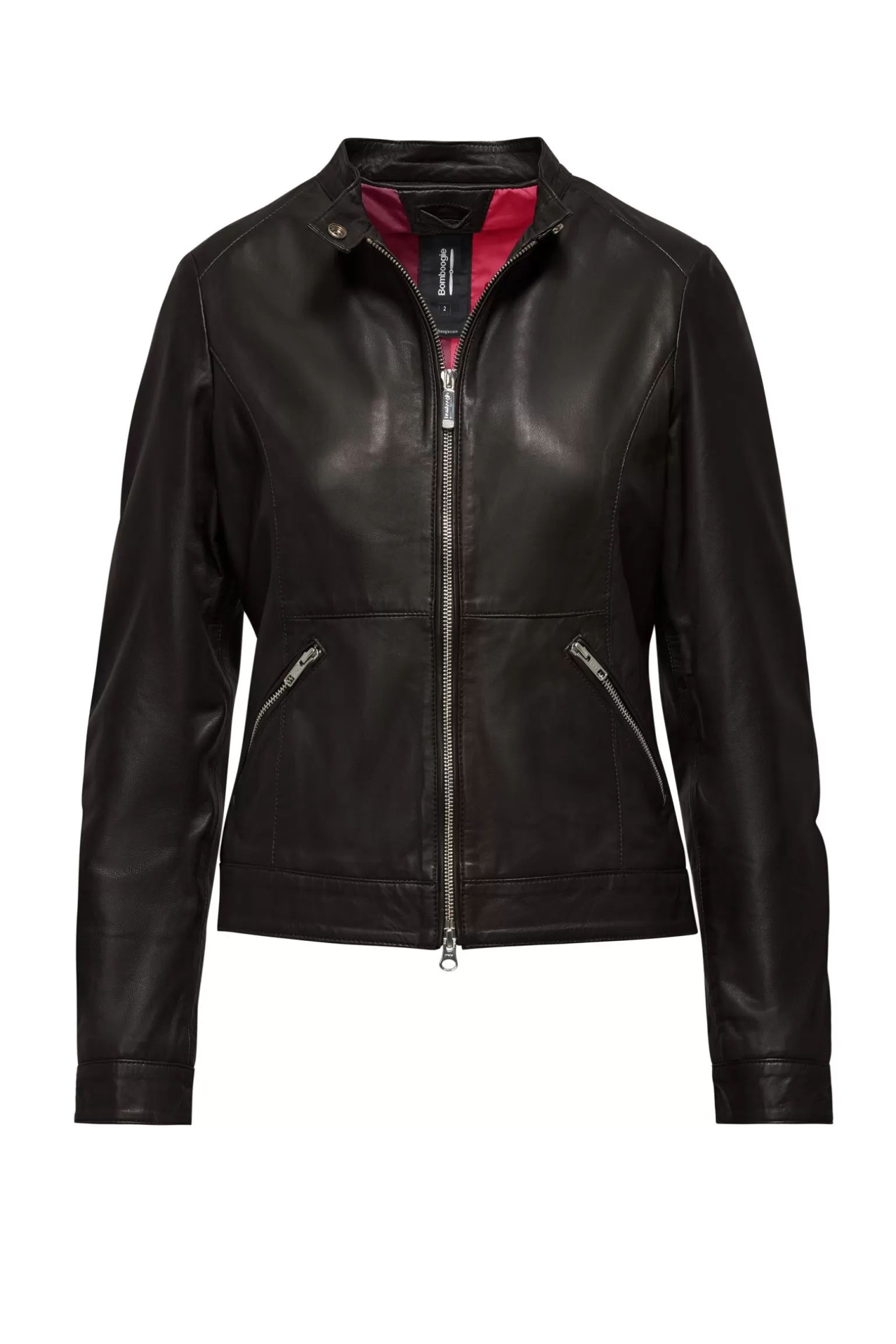 Women Bomboogie Leather Jackets*Genuine Leather Jacket With Collar