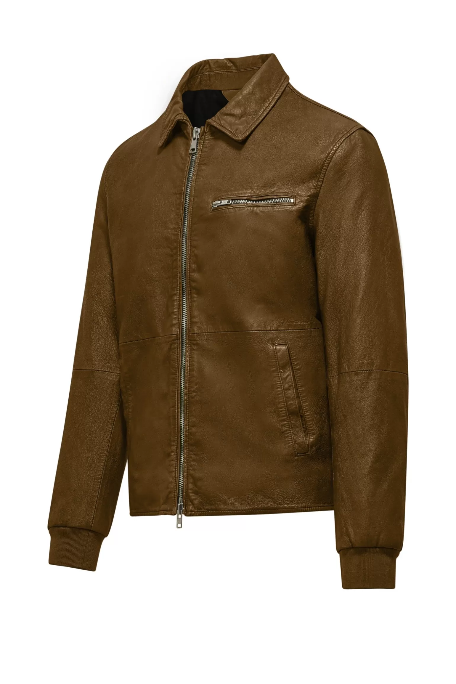 Bomboogie Leather Jackets*Genuine Leather Jacket With Collar