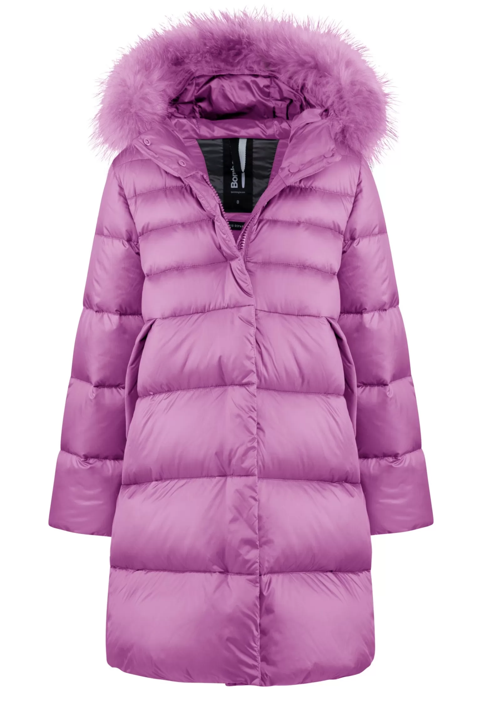 Kids Bomboogie Girl*Girl's Hooded Down Jacket With Coloured Fur Trim