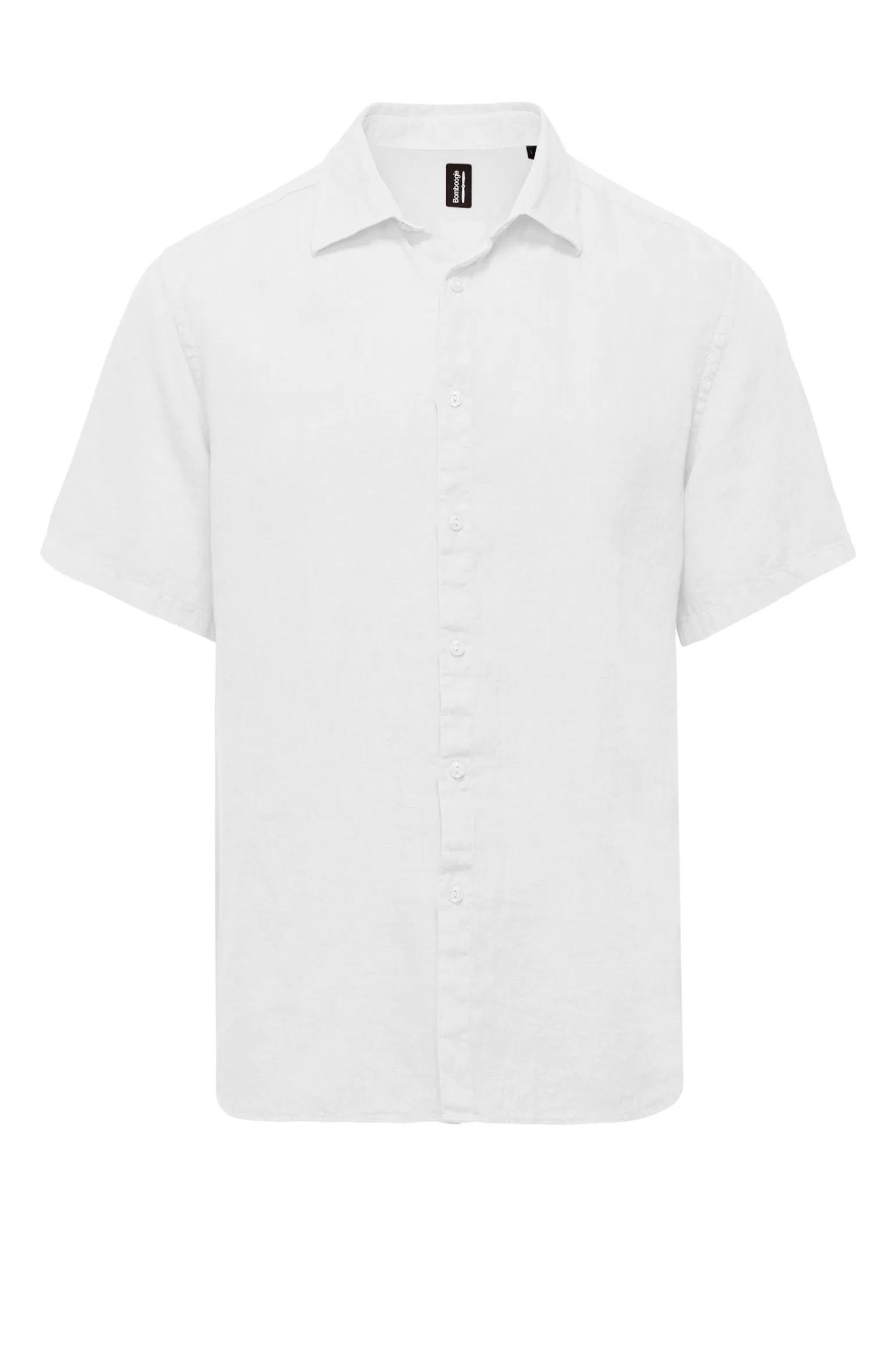 Bomboogie Shirts*Linen Short Sleeve Shirt