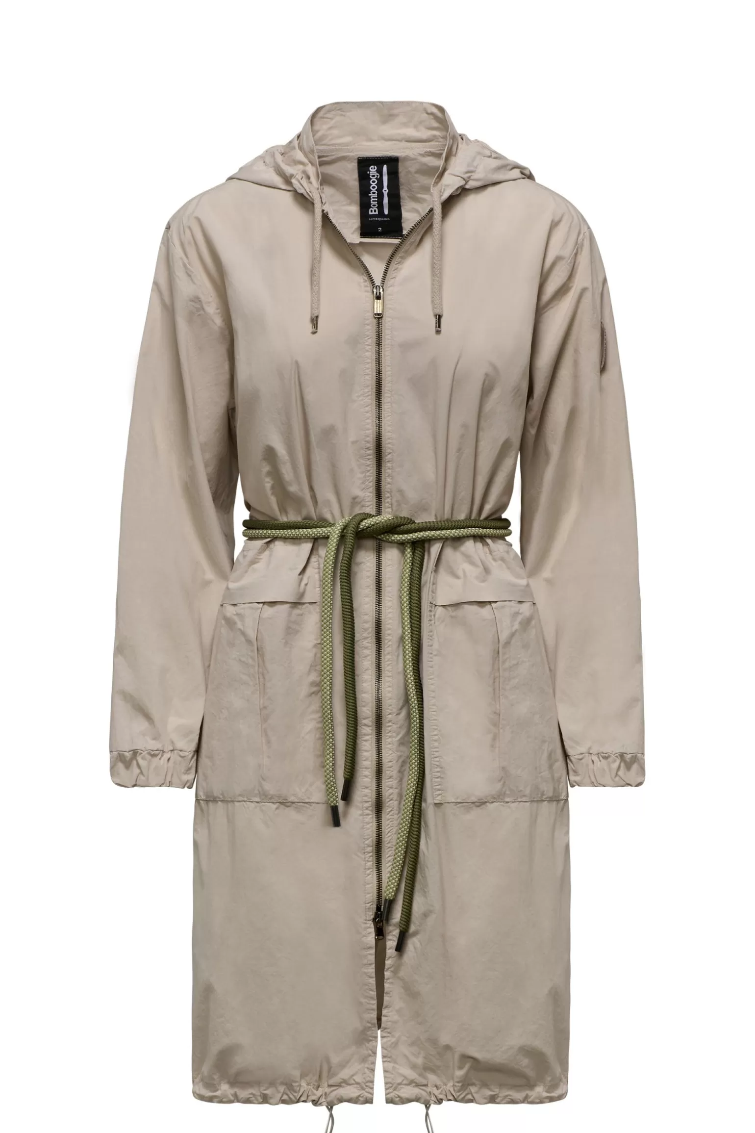 Women Bomboogie Parka*Long Unlined Parka With Two-tone Rope Belt