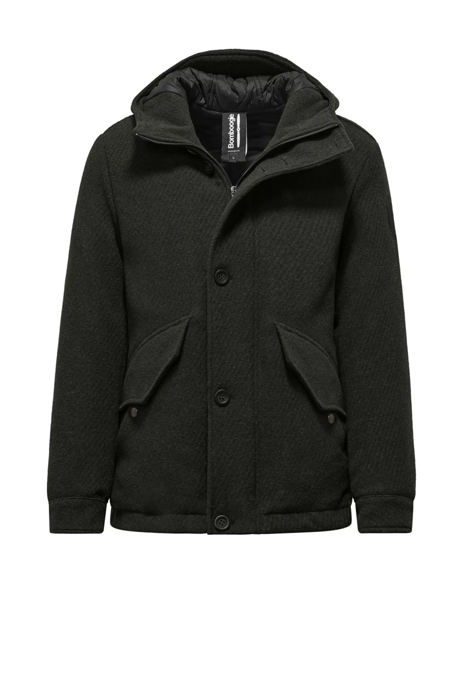 Bomboogie Coats*Padded Wool-Blend Jacket With Hood