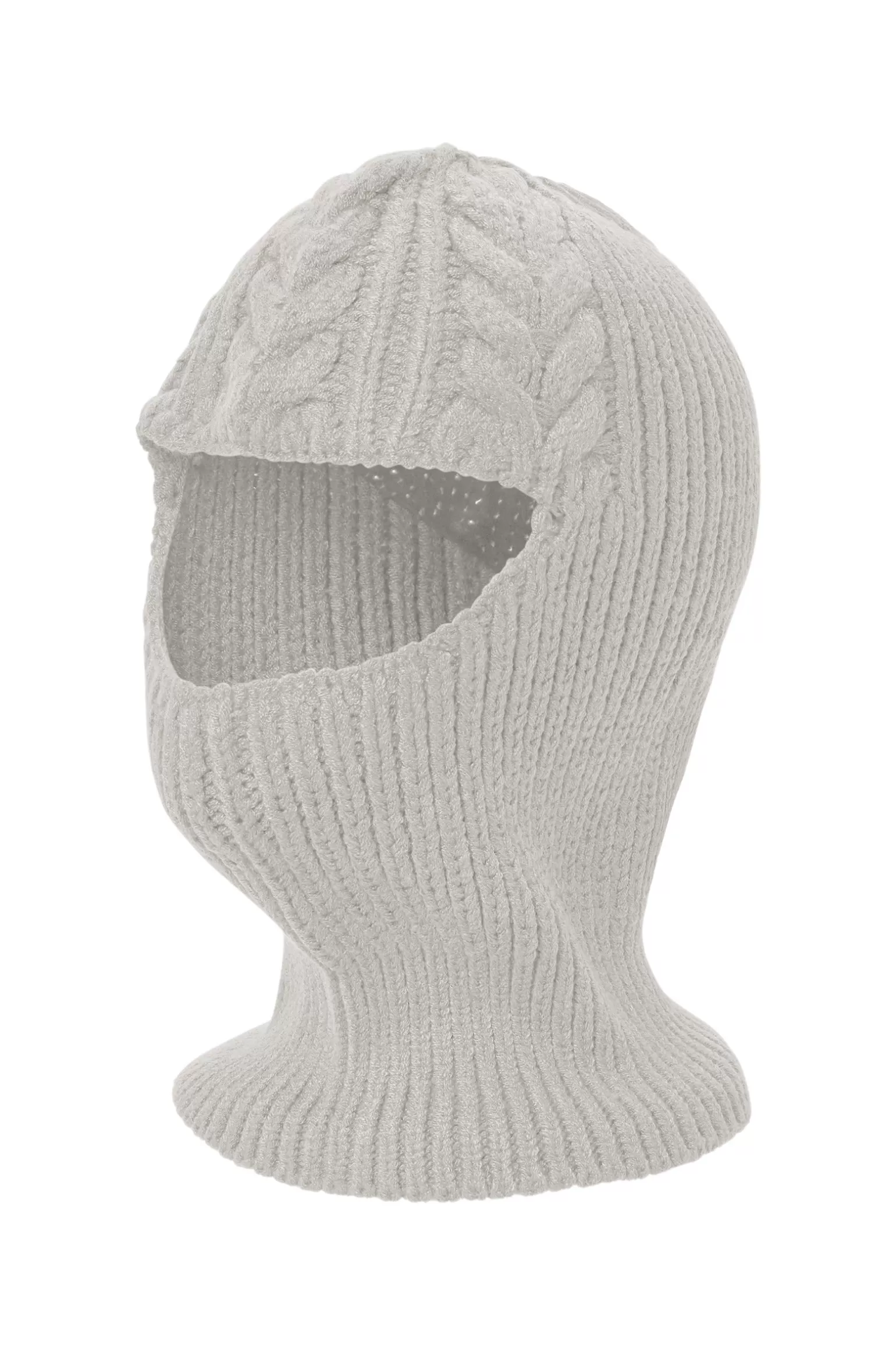 Women Bomboogie Beanies & Scarves*Ribbed Wool Blend Balaclava With Cable Knit Pattern