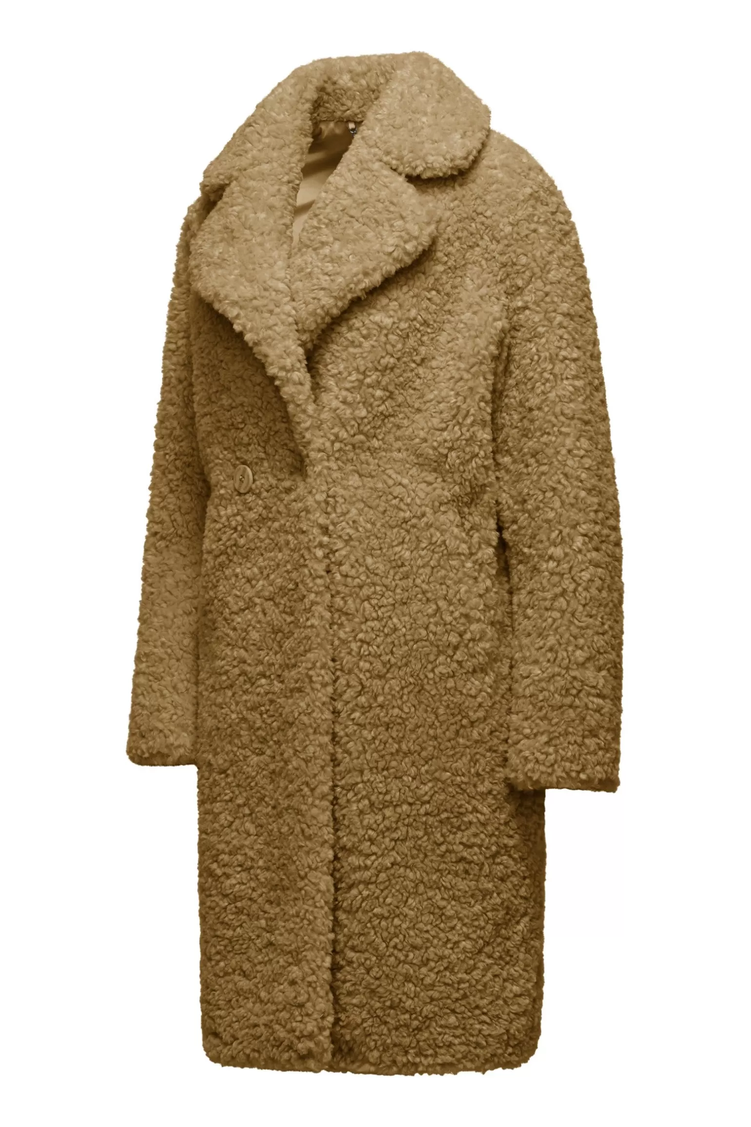 Women Bomboogie Coats*Sherpa Fleece Coat With Lapels